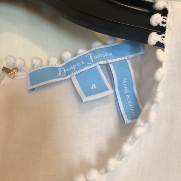 Draper James white sleeveless top with ruffled front, size 4, machine washable! - Picture 2 of 5